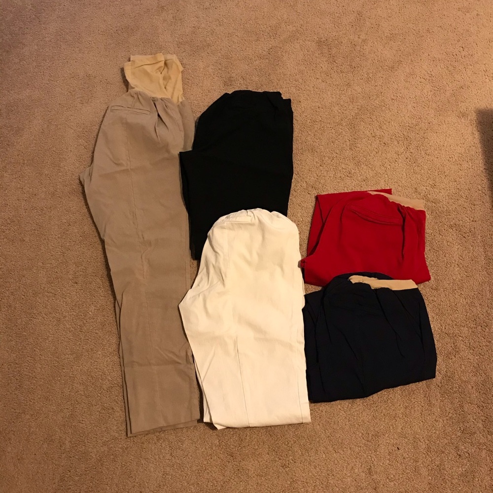 Bundle: 5 motherhood stretch ankle pants